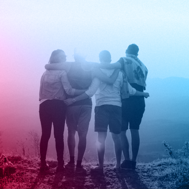 Stronger Together | Group standing enjoying the view